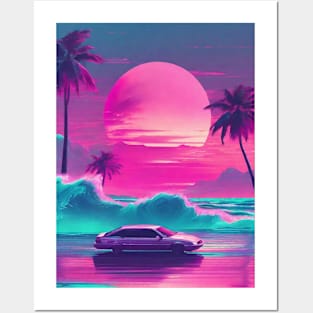 Vaporwave beach aesthetic Posters and Art